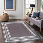 Beverly Rug Non Slip Area Rugs 5x7 Modern Bordered Non Skid Rubber Backing Soft - Image 4