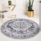 KOZYFLY Round Rug 5 Ft Rugs for Entryway Washable Circle Entrance Rug Non Slip - Image 7