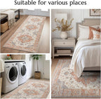 jinchan Runner Rug 2x5 Vintage Hallway Rug Boho Washable Runner Floral - Image 3