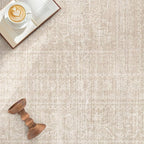 10x12 Area Rug Living Room: Washable Large Vintage Beige Rugs Neutral Non-Slip - Image 8