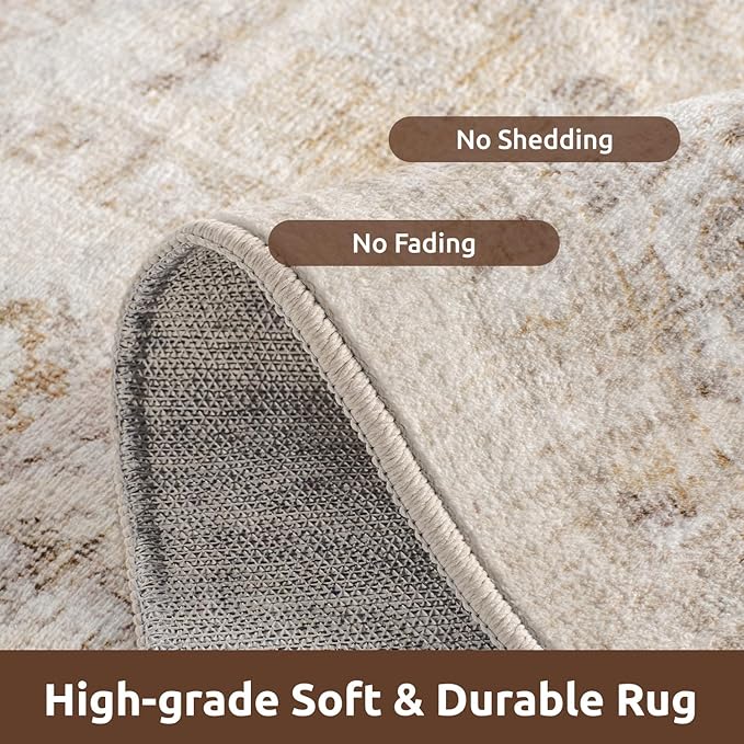 AMOAMI-2X3 Small Rug-Washable Rugs Entryway Mat Indoor-Soft Vintage Non Slip - Image 3