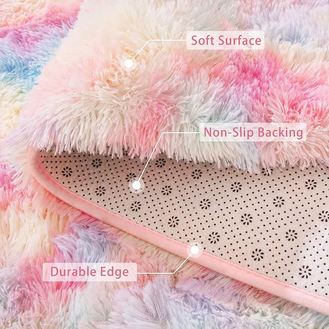Beglad Fluffy Area Rugs 4x6 Feet, Modern Minimalist Style Shag Rugs, Non-Slip - Image 4