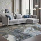 Modern Washable Rug for Living Room: Abstract 9x12 Area Rugs for Bedroom Low - Image 3