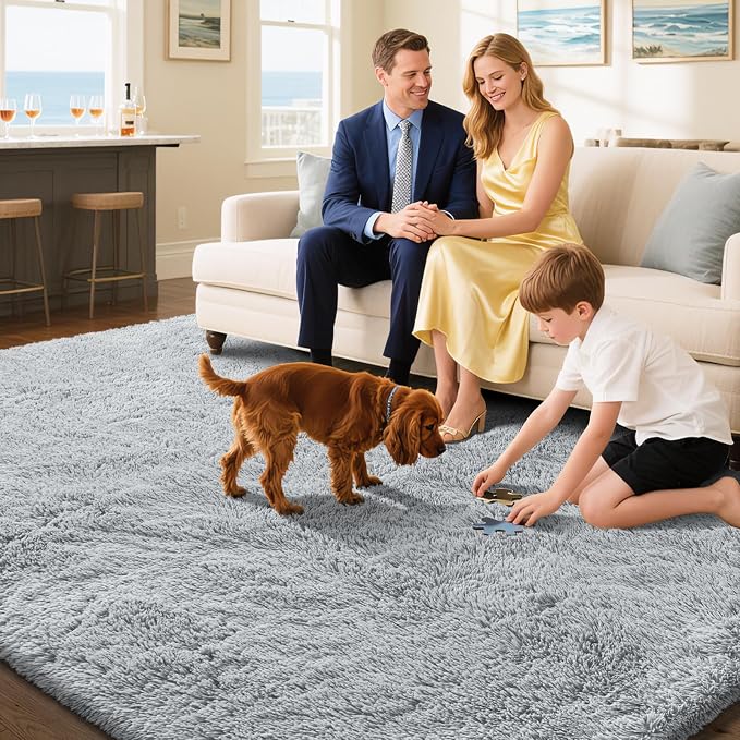 Fluffy Rug Shaggy Area Rug, Small Bedside Rug, Soft Fluffy Shaggy Entryway - Image 4