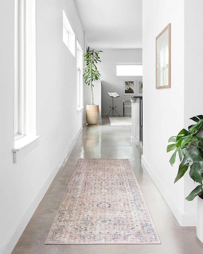 Loloi Skye Collection SKY-01 Blush/Grey 6'-0" x 6'-0" Round Area Rug - Image 10