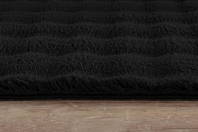 CAMILSON Modern Black Non Slip Door Mat Rug 2x3 Ultra Soft High Pile Entryway - Image 8