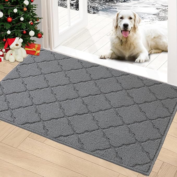 Timo Indoor Door Mat, Front Door Rug 24"x36" Rubber Backing Non Slip Absorbent by Timo