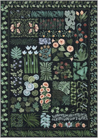 Floral Boho 5x7 Area Rugs for Living Room, Botanical Black Washable Bedroom Rug - Image 9