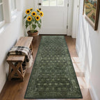 2'6x8' Washable Runner Rug for Hallway, Non Slip Vintage Floral Long Carpet by Zarvenda