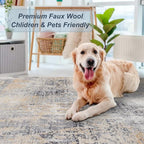 Area Rug 8×10, Large Vintage Boho Rug, Ultra-Soft Low Pile, Non Slip, Stain - Image 7