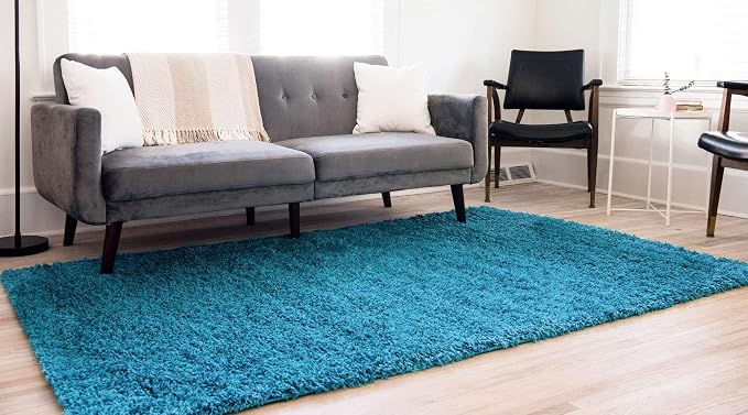 Unique Loom Solid Shag Collection Area Rug - Image 2