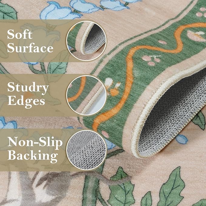 Collive Rug Runners for Hallway 2.6x8, Washable Jungle Animal Kitchen Runner - Image 3
