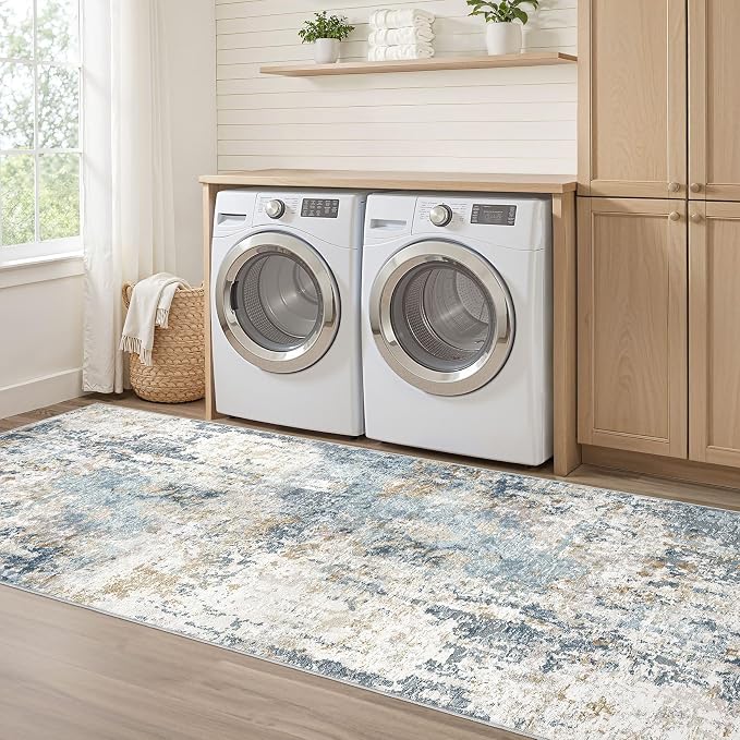Runner Rug Non Slip Rugs: 3x10 Hallway Kitchen Washable Abstract Soft Modern - Image 7