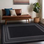 Beverly Rug Non Slip Area Rugs 8x10 Modern Bordered Non Skid Rubber Backing - Image 3