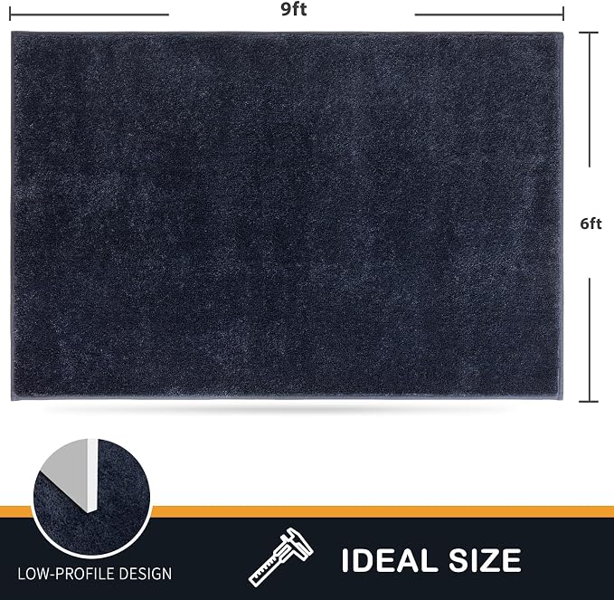 PURRUGS Easy Care Area Rug 6ft x 9ft, Non-Slip Washable Entryway Rug, Stain - Image 2