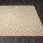 LUXE WEAVERS Modern Geometric Wave Beige 4x6 Area Rug - Image 5