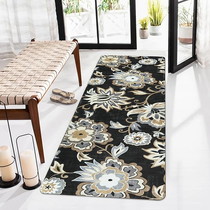 Lahome Floral 2x5 Washable Rug Runner by Lahome
