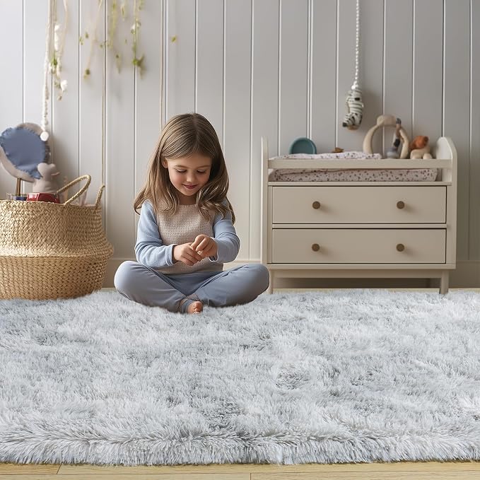 Soft Fluffy Area Rug for Bedroom, Fuzzy Shaggy Oval Throw Rugs for Bedside - Image 3
