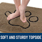 OLANLY Dog Door Mat for Muddy Paws 47x24, Paw Print Design, Absorbs Moisture - Image 4