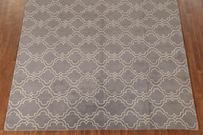 Modern Collection 8 x 8 Moroccan Trellis Area Rug, All-Over/Geometric Wool - Image 6