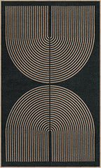 Lahome Modern Rainbow Easy Jute Outdoor Patio Rug, 3x5 Black Washable Rugs - Image 7