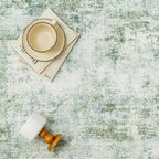12x15 Washable Area Rug Sage Green Abstract Living Room Bedroom Carpet Neutral - Image 9