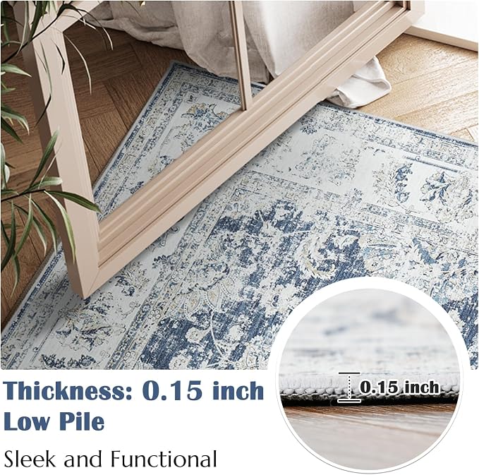 jinchan Fiora Floral 2x3 Rug for Entryway - Image 3