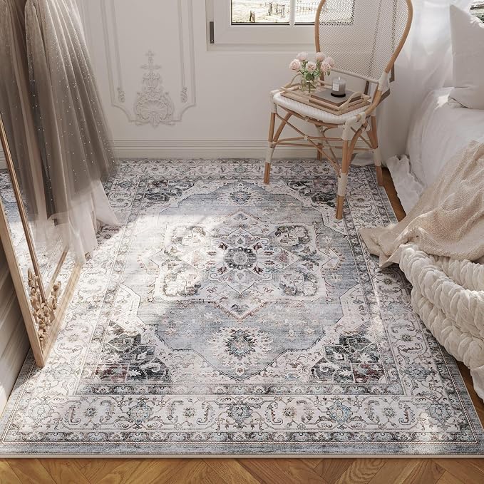 Rugcomf Vintage Medallion 3'x5' Washable Rug - Image 5