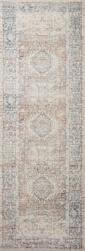 Loloi Chris Loves Julia Jules Collection JUL-07 Natural/Ocean 2'-6'' x 12'-0'' - Image 8