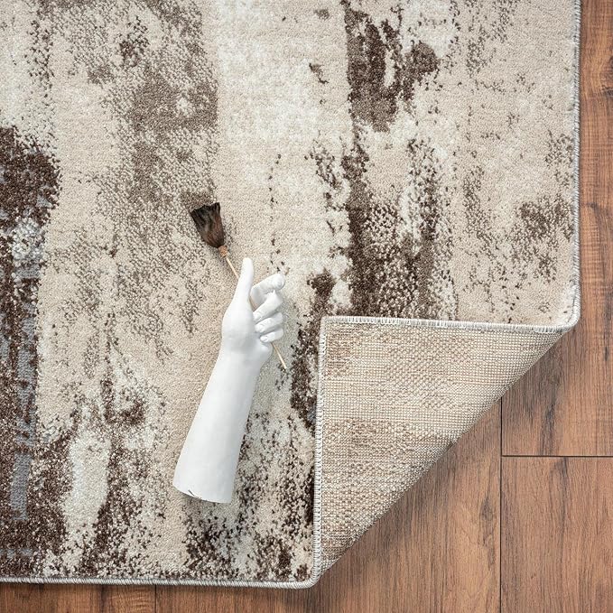 LUXE WEAVERS Euston Collection 7681 Brown 9x12 Modern Abstract Area Rug - Image 8
