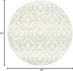 SAFAVIEH Adirondack Collection 6' Round Ivory/Green ADR131X Modern Diamond - Image 2