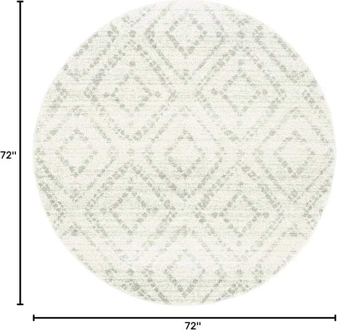 SAFAVIEH Adirondack Collection 6' Round Ivory/Green ADR131X Modern Diamond - Image 2
