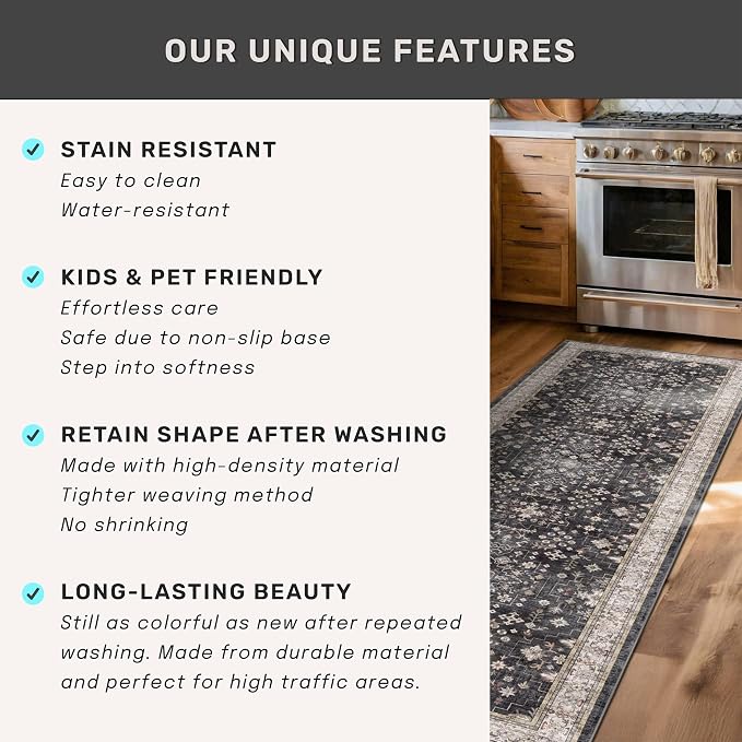 Washable 4x8 Hallway Runner Rug - Image 7