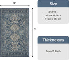 Bavni 3x5 Area Rug for Living Room Bedroom, Washable Boho Print Vintage - Image 2