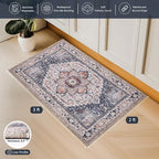PURRUGS Vintage Farmhouse Boho Throw Rug 2x3 ft, Non-Slip Machine Washable Rug - Image 3