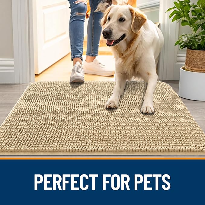 OLANLY Dog Door Mat for Muddy Paws 59x20, Absorbs Moisture and Dirt, Absorbent - Image 6
