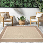 ILANGO Jute Area Rugs for Outdoor, Patio Woven Washable Rugs 5'x7', Natural - Image 2