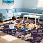 Purple Luxury Floral Texture Rug - Image 7
