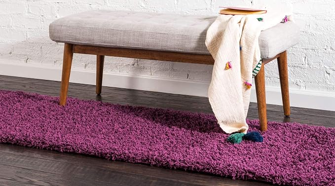 Unique Loom Solid Shag Collection Area Rug - Image 2