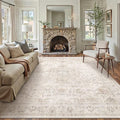 HUGEAR Area Rug 8x10 Vintage Beige Machine Washable Living Room Rugs Thin by HUGEAR