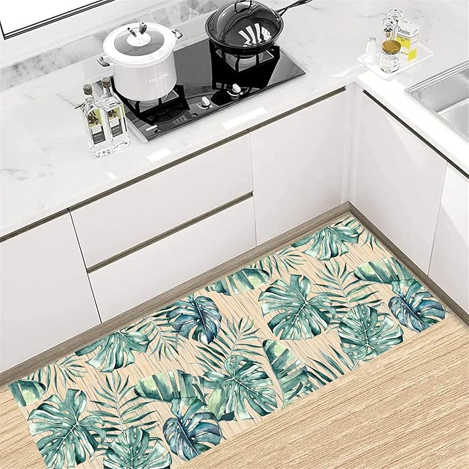 Tropical Palm Leaf Runner Rug 3.3x7 ft - Image 3