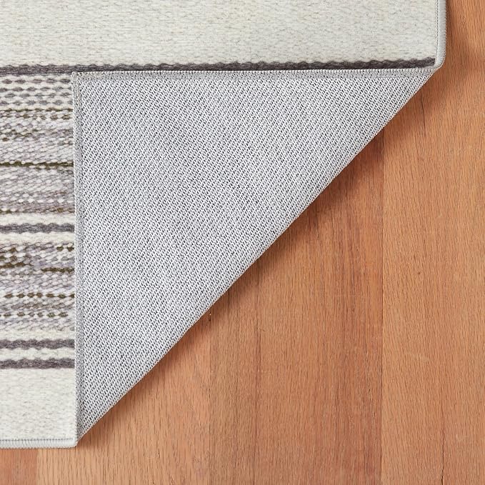 Dash & Albert Ellington Stripe Grey Machine Washable Rug, Runner-2.5 X 8 Feet - Image 4