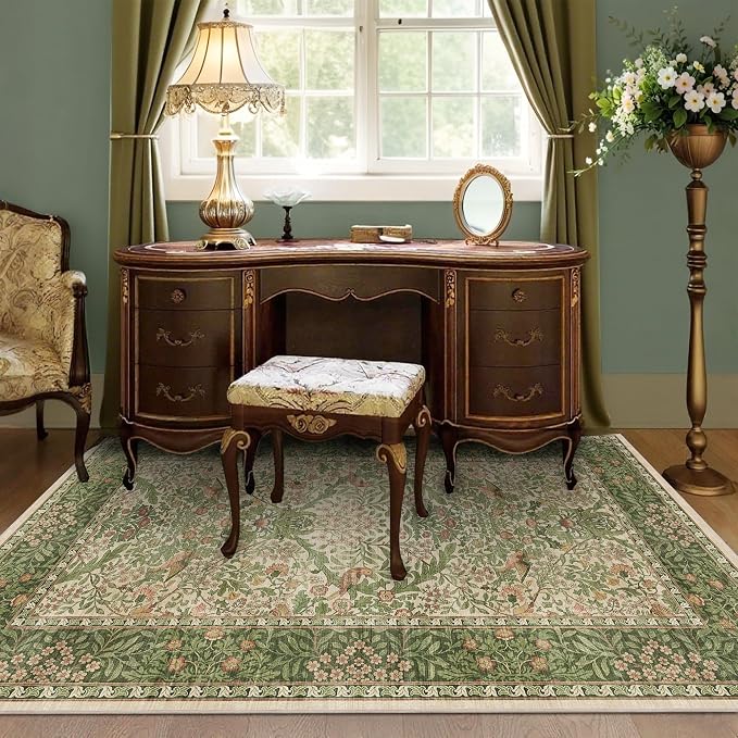3x5 Floral Washable Area Rug for Living Room, Vintage Boho Rugs for Bedroom - Image 4