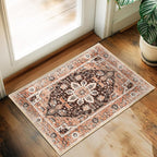 XWZO Entryway Area Rug 2x3ft — Soft Vintage Low Pile Non-Slip Backing Door Mat by XWZO