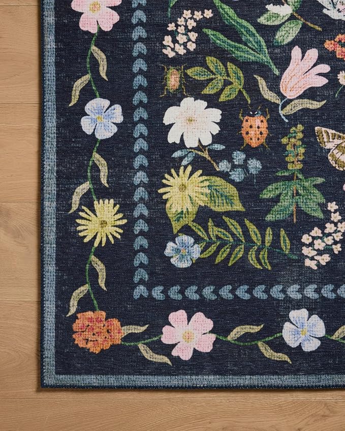 Loloi Rifle Paper Co. Canopy Collection CNP-04 Black 3'-9" x 5'-9" Accent Rug - Image 4