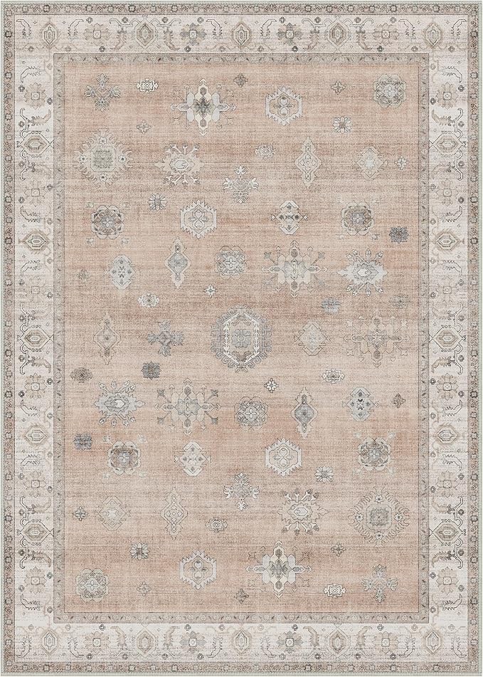 GENIMO 5x7 Area Rugs for Living Room, Machine Washable Non Slip Vintage Retro - Image 7