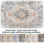 VK VK·LIVING Machine Washable Rug 4'x6' Vintage Design Washable Area Rugs - Image 8