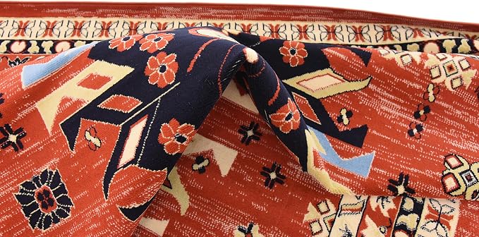 Unique Loom Taftan Collection Border Geometric Tribal Inspired Design Area Rug - Image 9