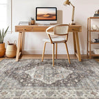 9x12 Area Rug Living Room: Washable Boho Large Neutral Vintage Soft Rugs Stain - Image 7