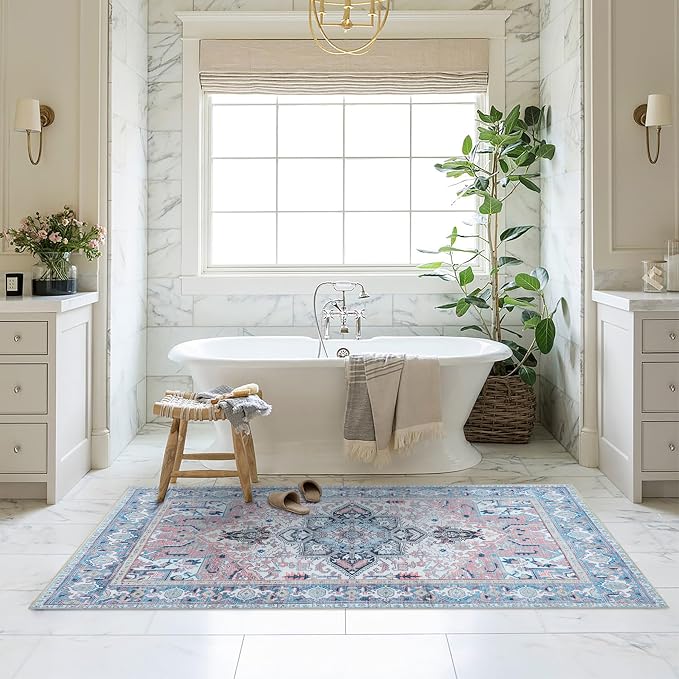 Washable Area Rug. Modern Farmhouse. Vintage. Turkish. Bohemian. Distressed. - Image 9